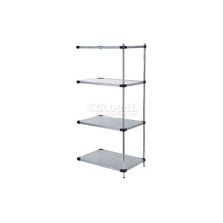 Global Equipment Nexel    5 Tier Shelving Add-On Unit, Solid Galvanized Steel, 36"Wx24"Dx63"H A24366SZ5